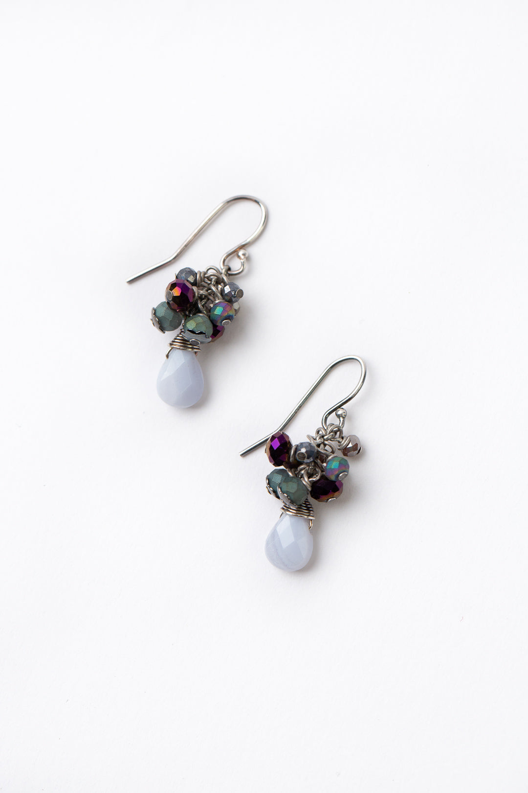 Reflections Blue Lace Agate Cluster Earrings