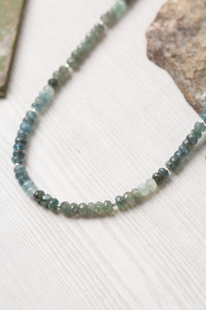 Resilience 31-33" Green Moss Aquamarine Layer Necklace