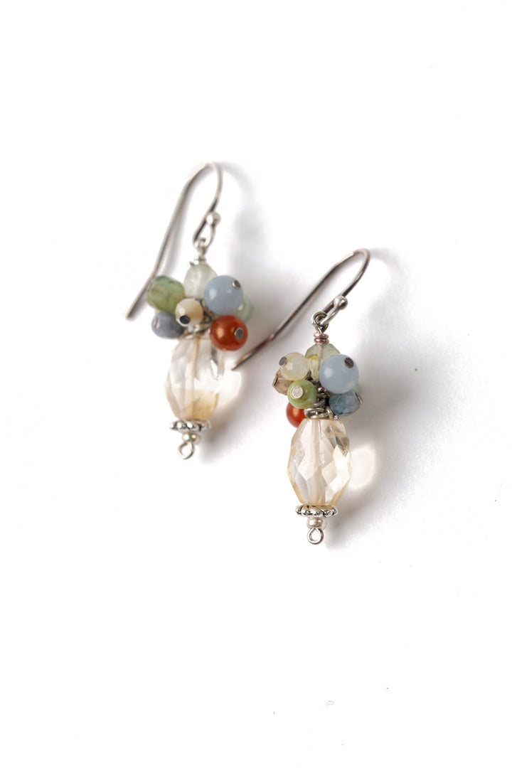 Refresh Czech Glass, Citrine, Jasper Cluster Earrings (limited)