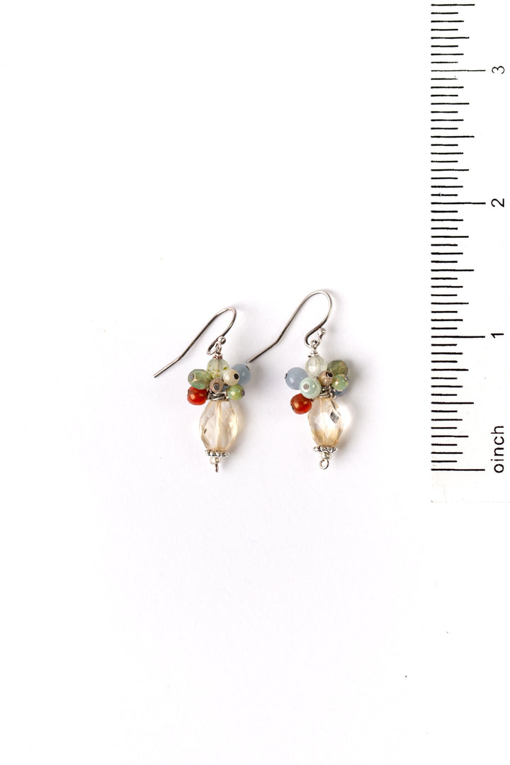 Refresh Czech Glass, Citrine, Jasper Cluster Earrings (limited)