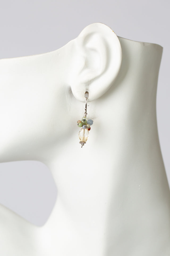 Refresh Czech Glass, Citrine, Jasper Cluster Earrings (limited)