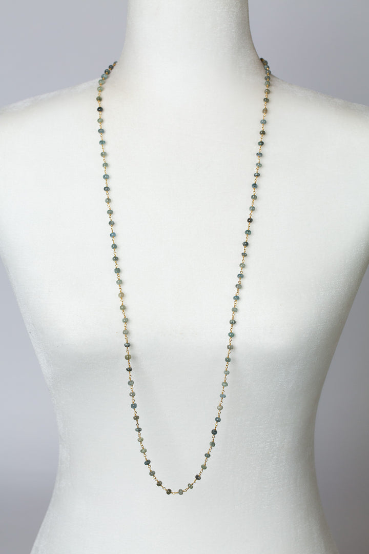 Ripple 36.5-38.5" Green Moss, Gold Simple Necklace