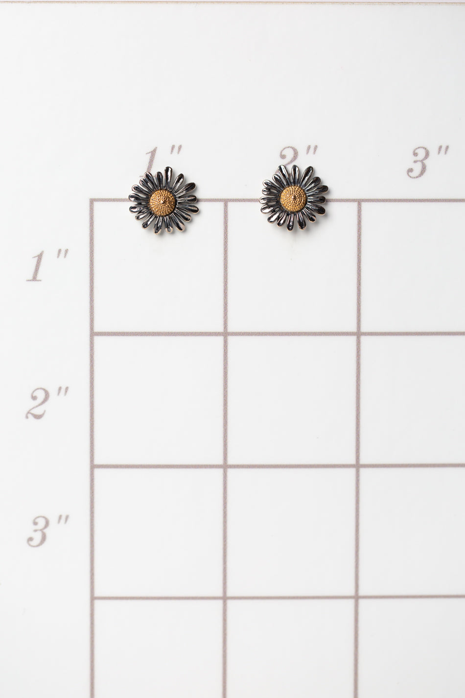 Sentiment Sterling Silver And Gold Plated Sunflower Simple Earrings