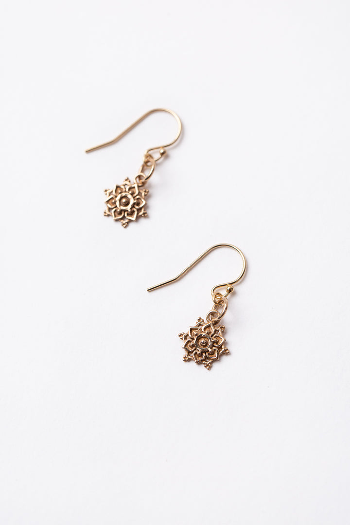 Sentiment with Bronze Layered Mandala Simple Earrings