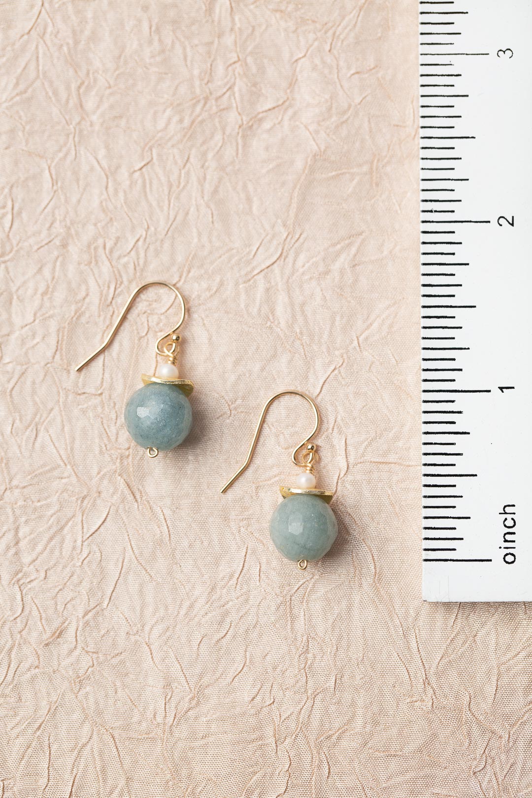 Serenity Freshwater Pearl with Aquamarine Simple Earrings