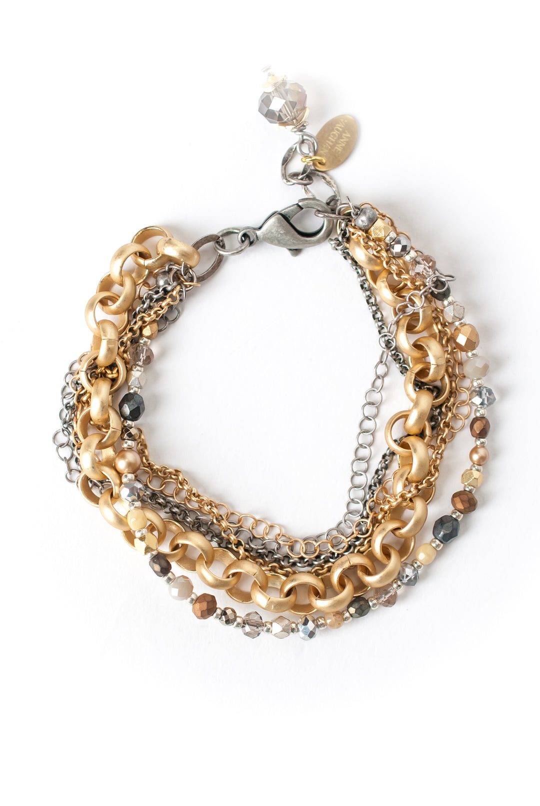 Silver & Gold 7.5-8.5" Multistrand Bracelet