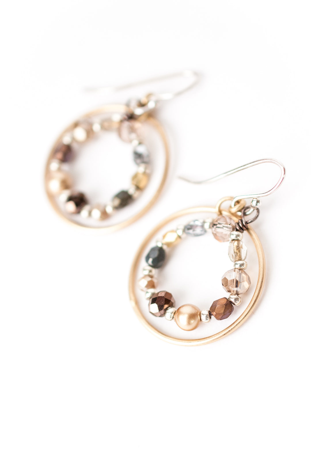 Silver & Gold Hoop Dangle Earrings