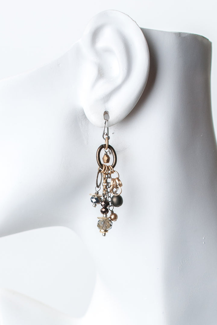 Silver & Gold Tassel Dangle Earrings