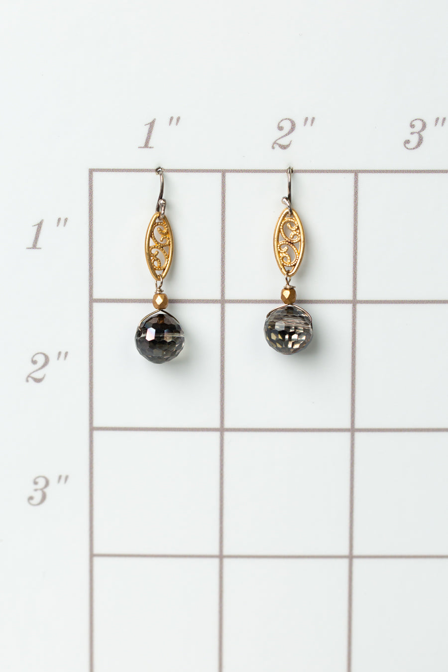 Silver & Gold Czech Glass Filigree Dangle Earrings (limited)