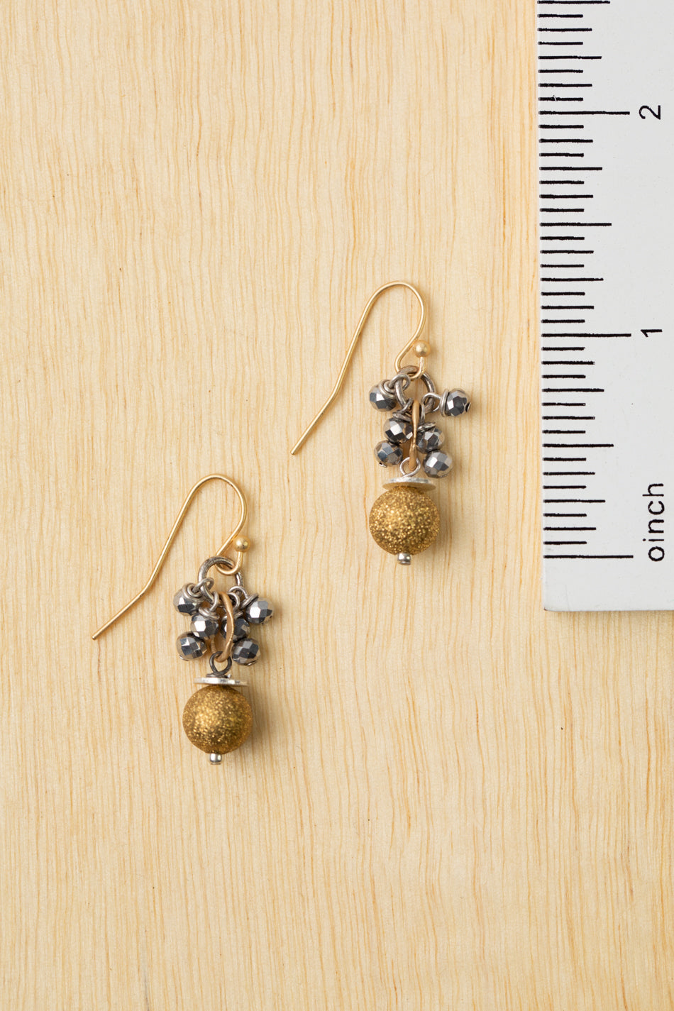 Silver & Gold Crystal Cluster Earrings (limited)
