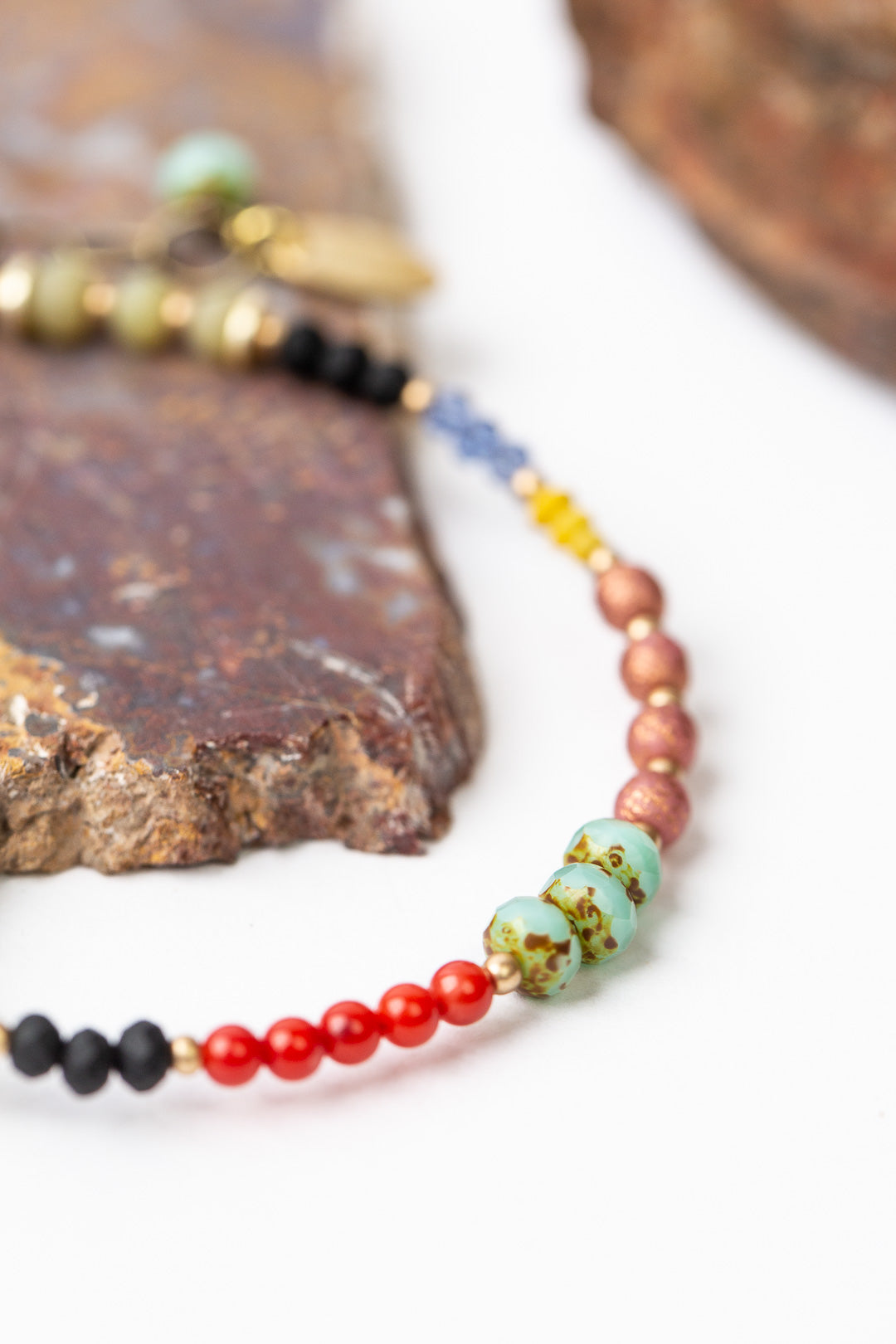 Sisterhood 7.5-8.5" Czech Glass, Crystal, Quartz Simple Bracelet