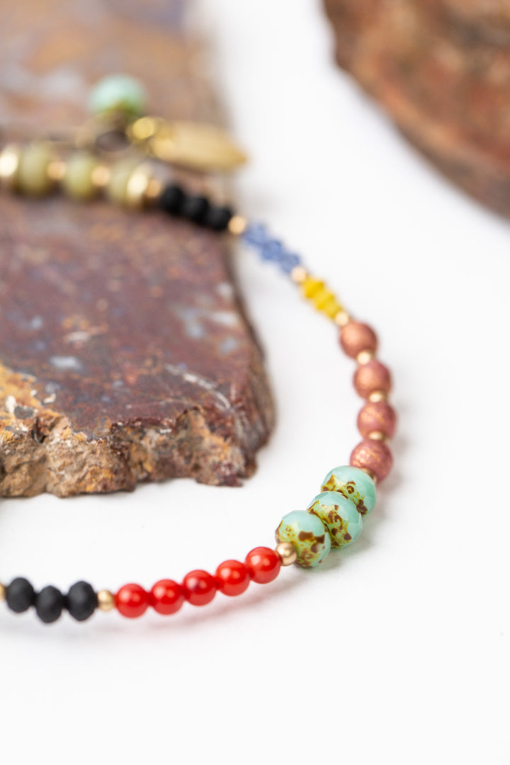 Sisterhood 7.5-8.5" Czech Glass, Crystal, Quartz Simple Bracelet