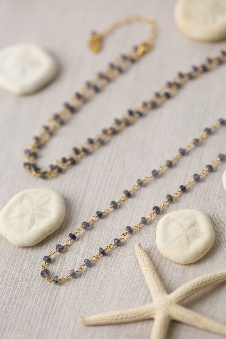 Seaside 33-35" Iolite Gemstone Chain Simple Necklace