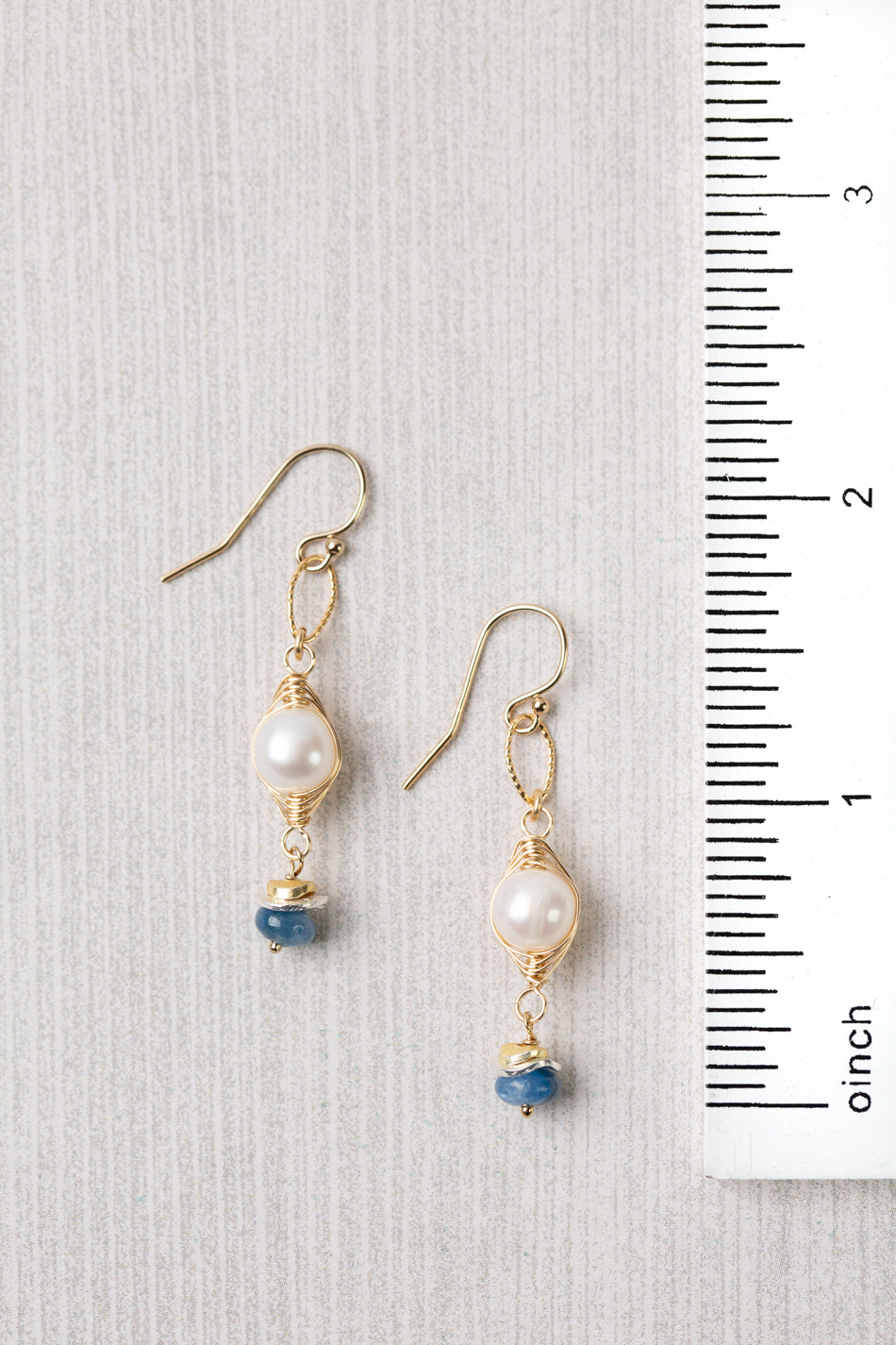 Seaside Iolite Herringbone Earrings