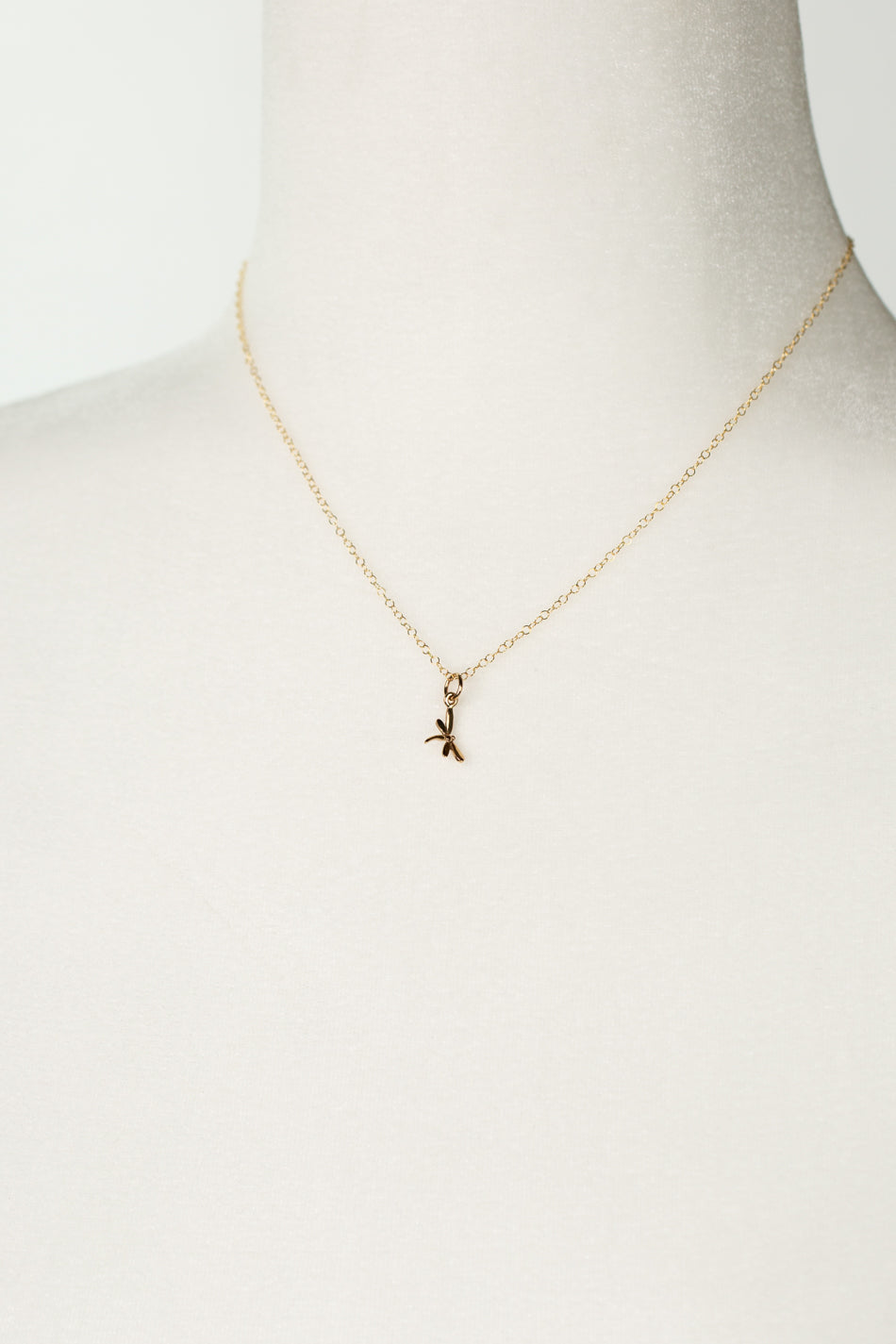 Sentiment 15-17" Gold Petite Dragonfly Necklace