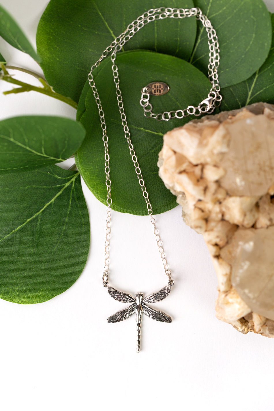 Sentiment 17.25-19.25" Silver Dragonfly Simple Necklace