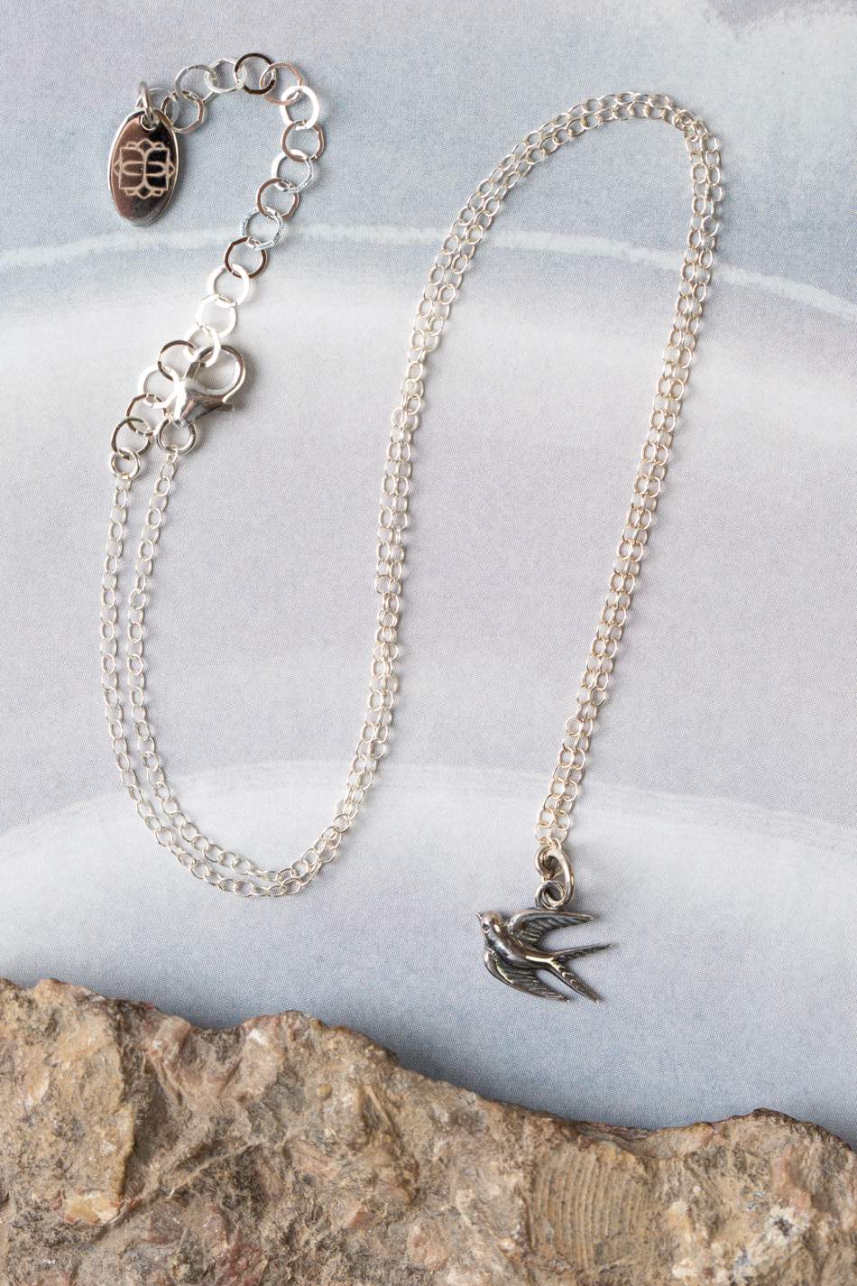 Sentiment 15.75-17.75" Simple Sterling Silver Bird Necklace