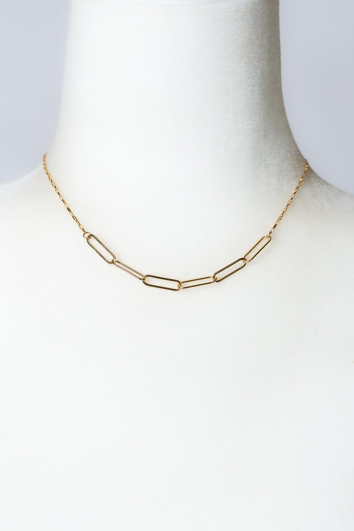 Simplicity 16-18" Gold Paperclip Simple Necklace