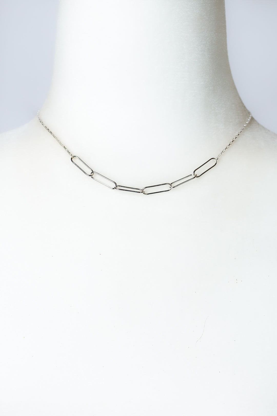 Simplicity 16-18" Sterling Silver Paperclip Simple Necklace